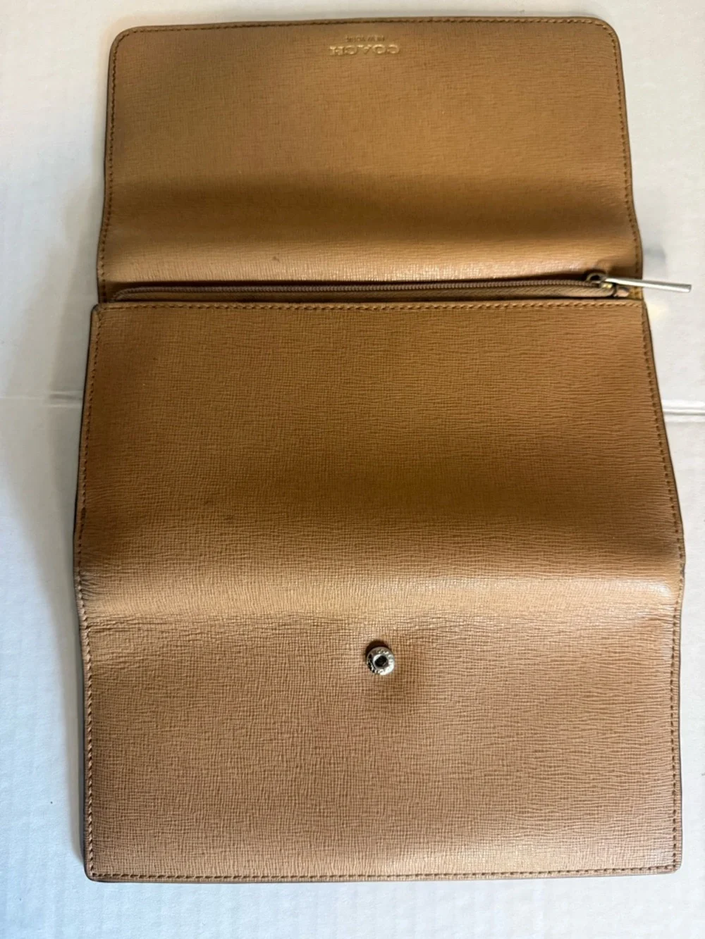 Coach Tan Women's Folding Wallet with Card Slots‎ and ID Window